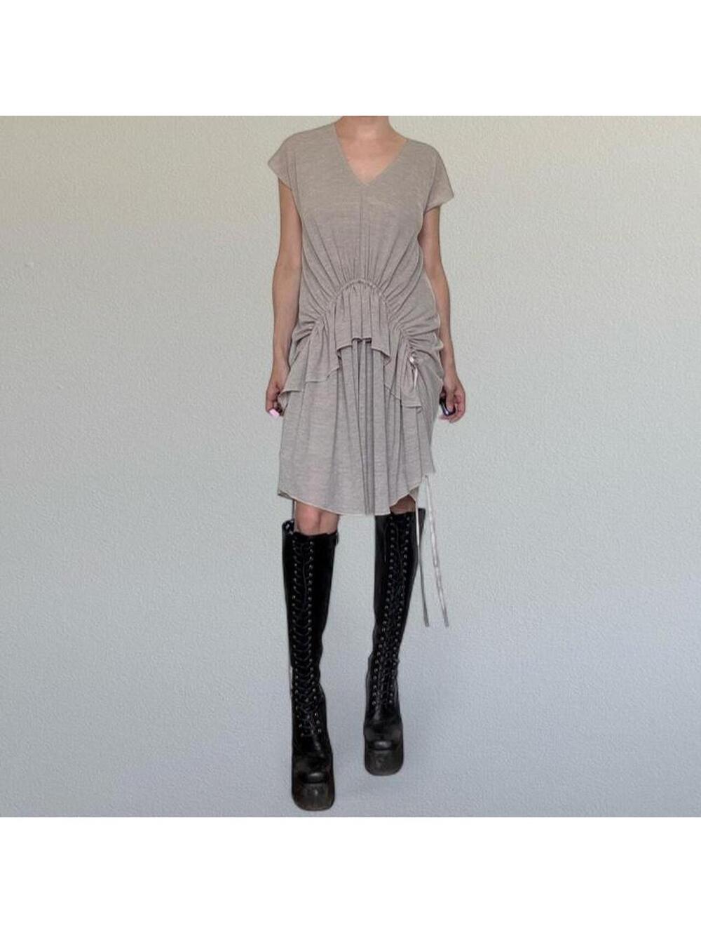 Avant garde tan midi dress. Best fits size L.